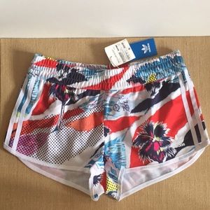 NEW Adidas 3 strips Multi Color Track Shorts